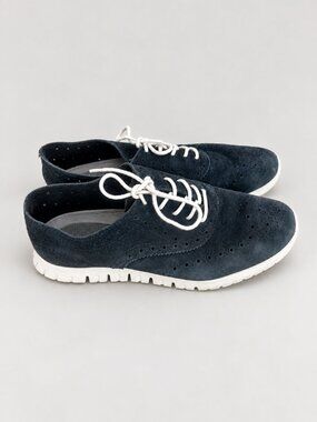 Cole Haan Dark Navy Suede Wingtip Oxford Sneakers Size 6B